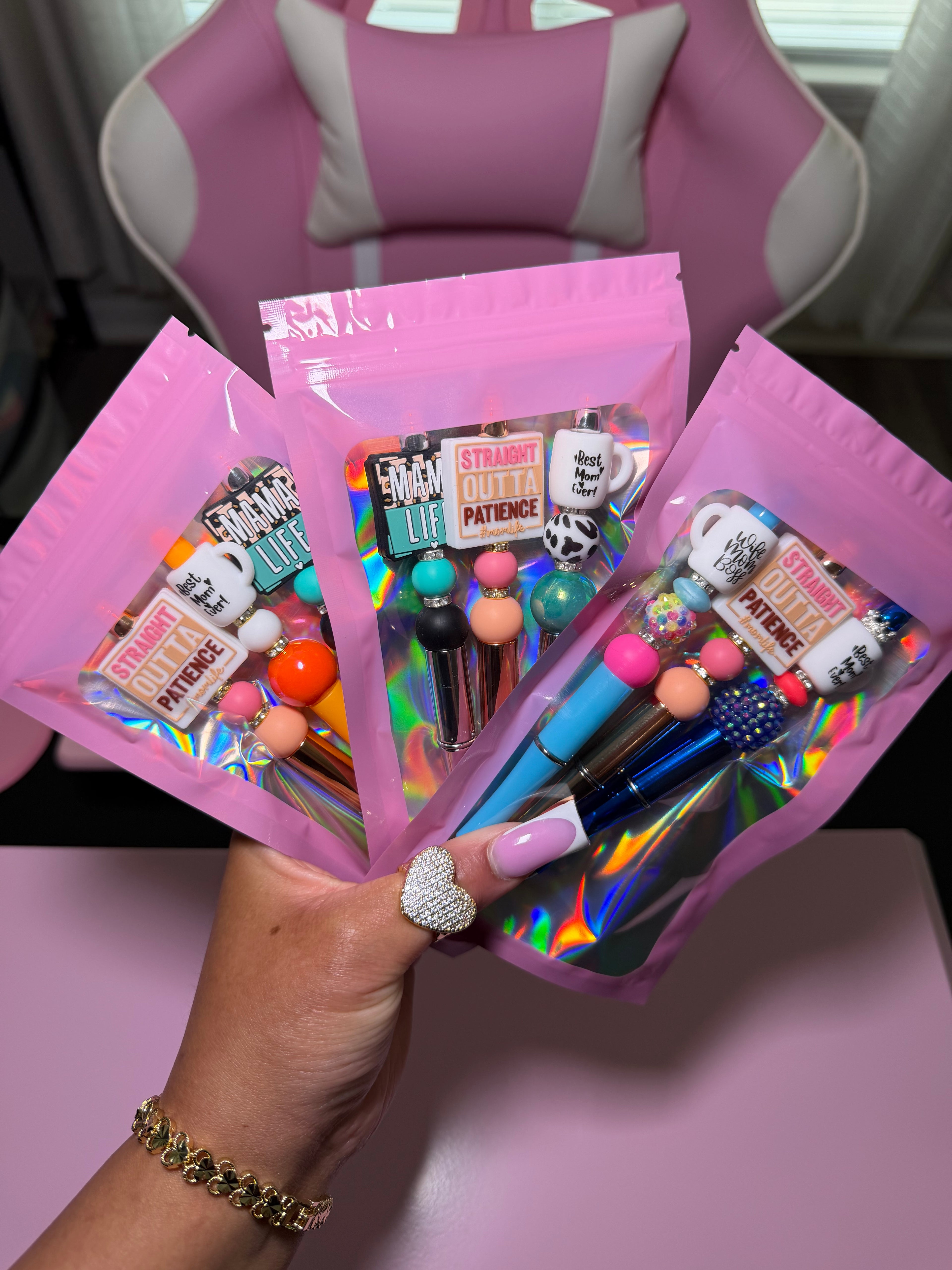 Pretty Girl Essentials™ Beaded Pens 3-Pack - MOM Edition