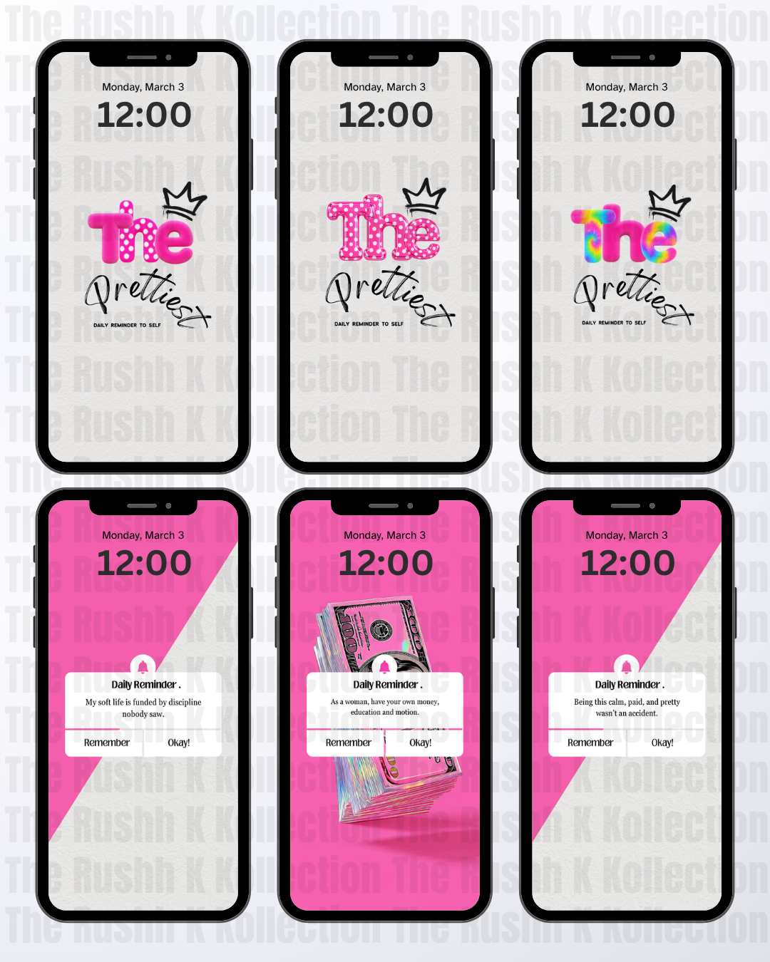 Too Pretty To Be Stressed - Phone Wallpapers (13-Pack)