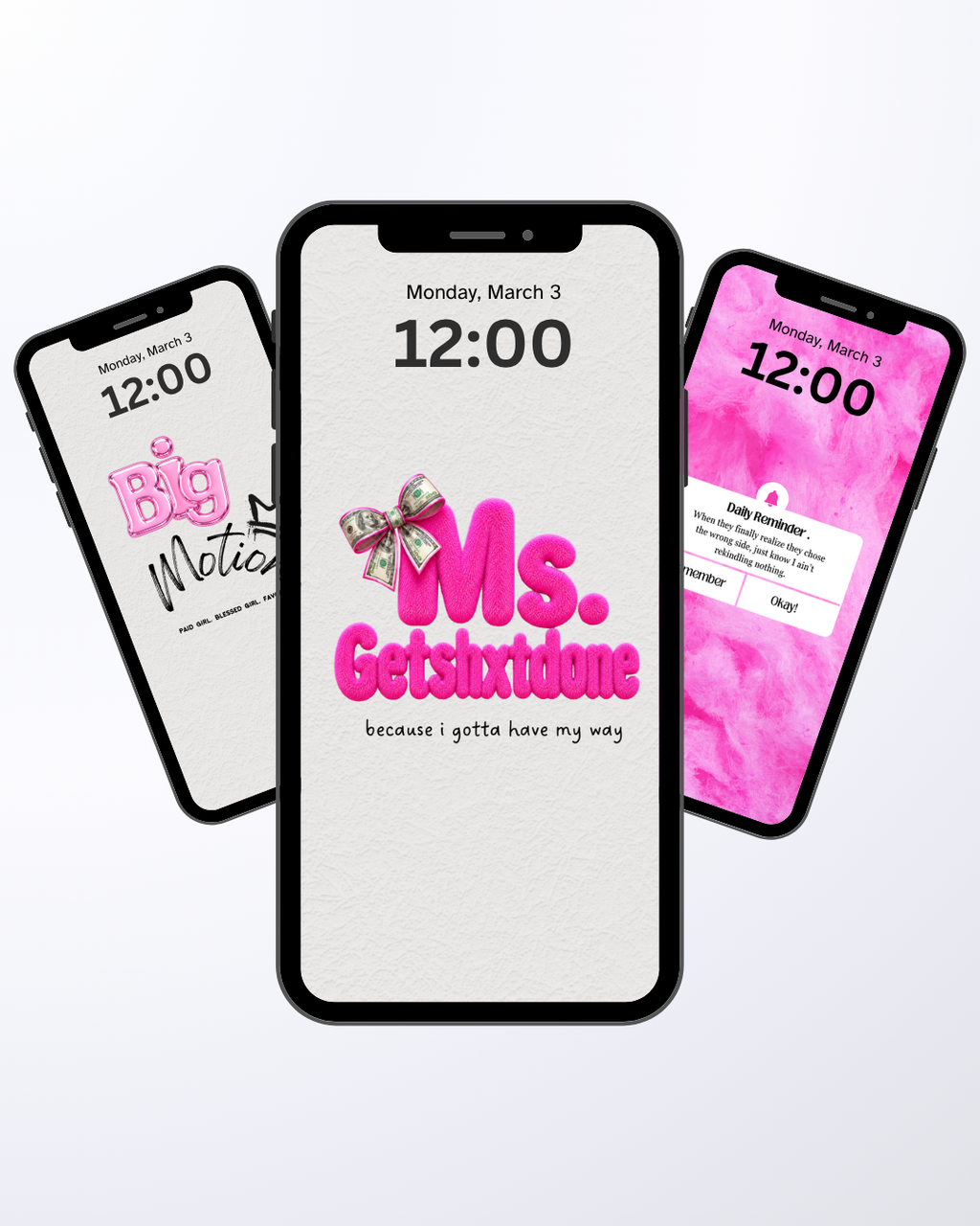 Ms. Obsessedwithpink Phone Wallpapers – Bossgirlx Screens™ (13-Pack)