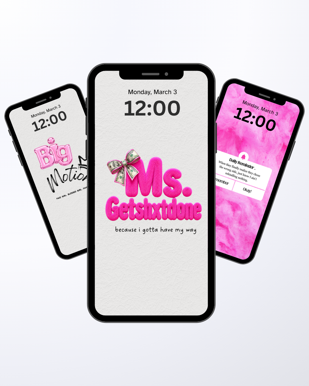Ms. Obsessedwithpink Phone Wallpapers – Bossgirlx Screens™ (13-Pack)