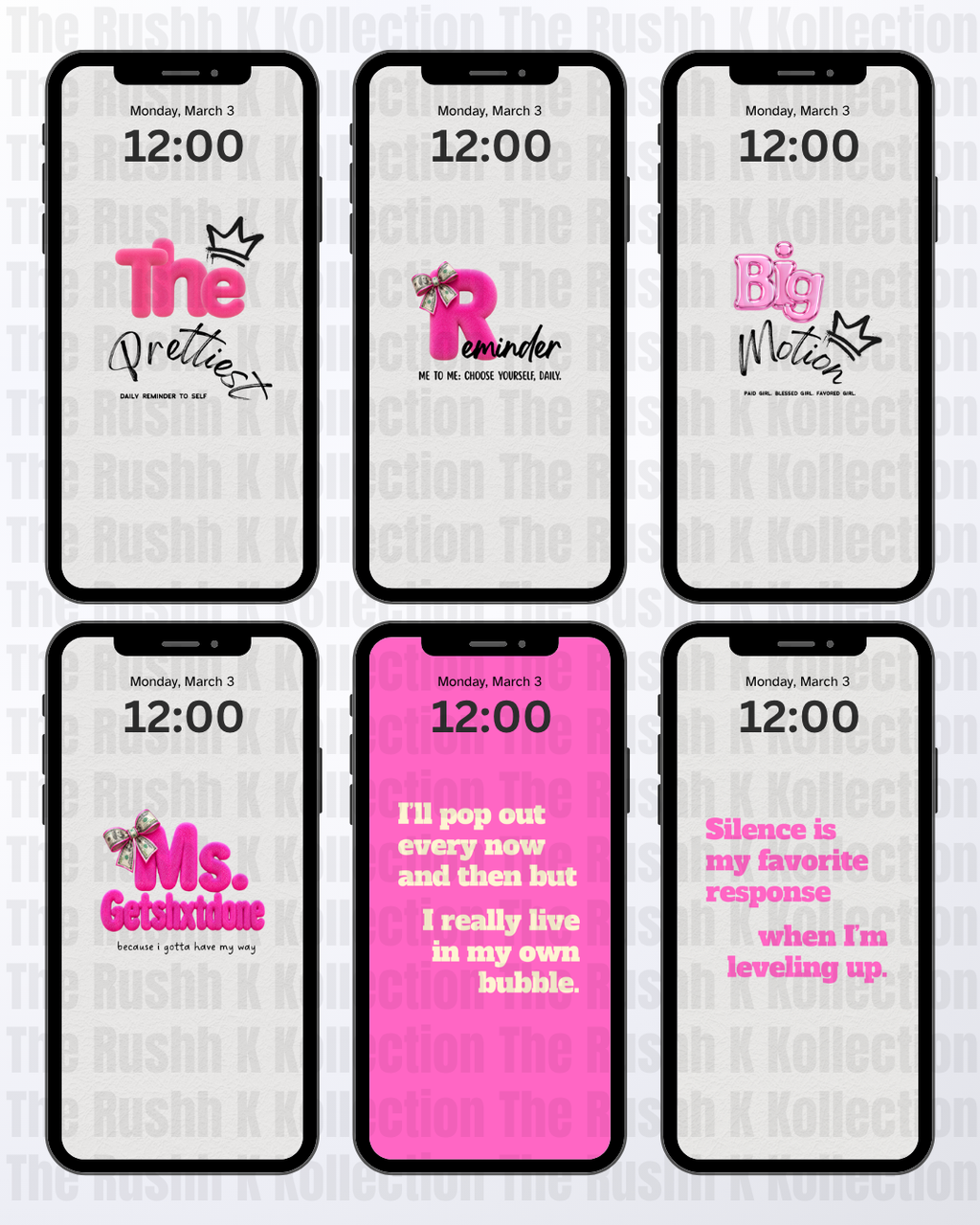 Ms. Obsessedwithpink Phone Wallpapers – Bossgirlx Screens™ (13-Pack)
