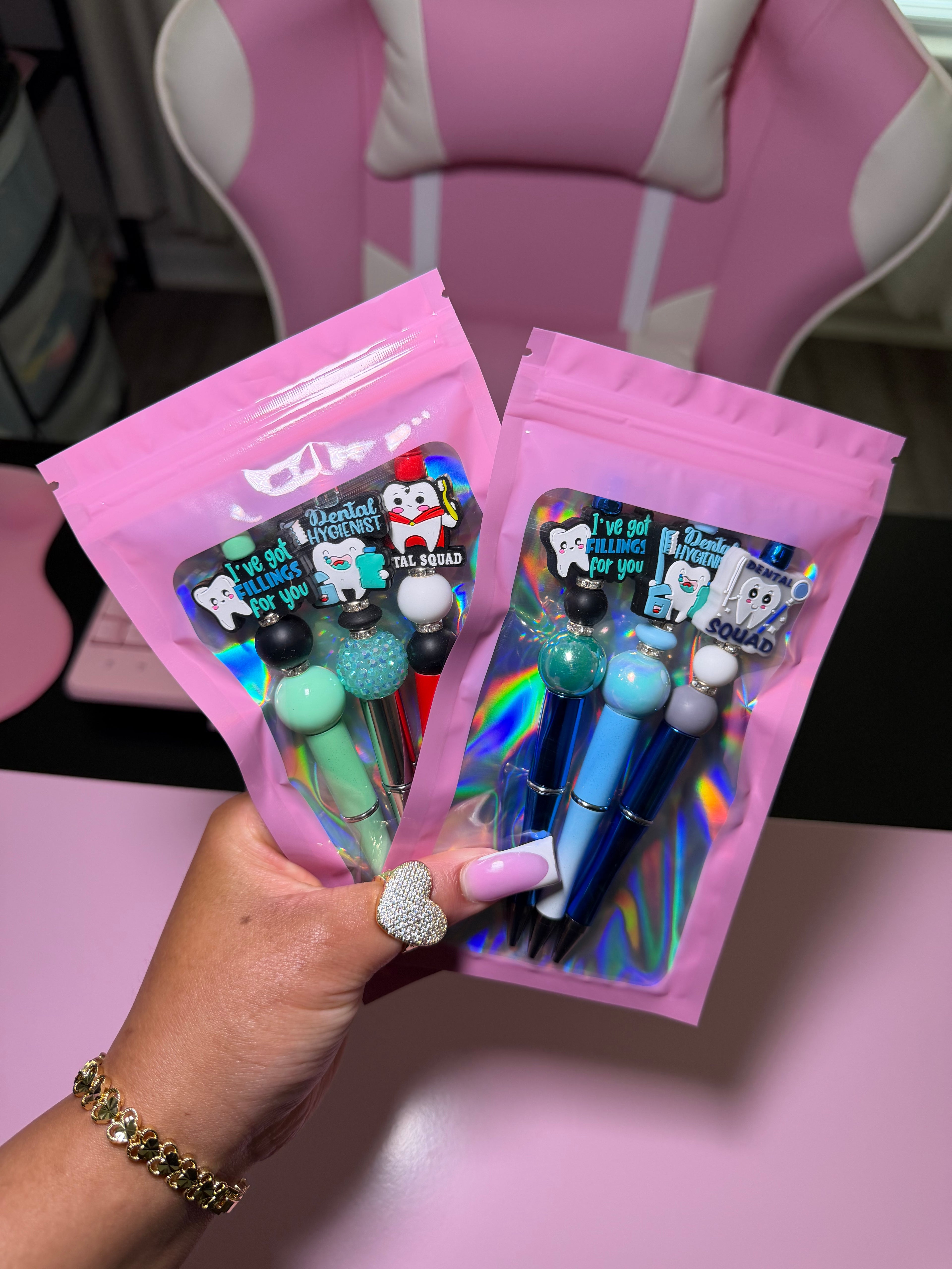 Pretty Girl Essentials™ Beaded Pens 3-Pack - DENTAL Edition