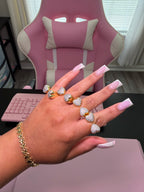 Adjustable Bling Open Heart Ring