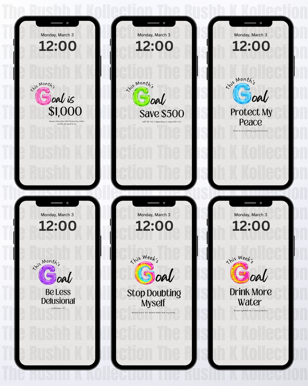 A Girl’s Daily Reminder Bundle - Phone Wallpapers (46-Pack)