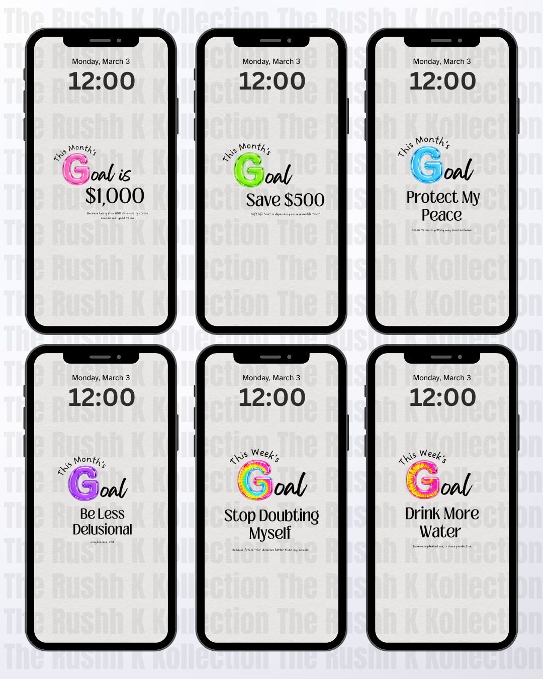 A Girl’s Daily Reminder Bundle - Phone Wallpapers (46-Pack)