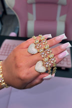 Pink Heart Teddy Bracelet