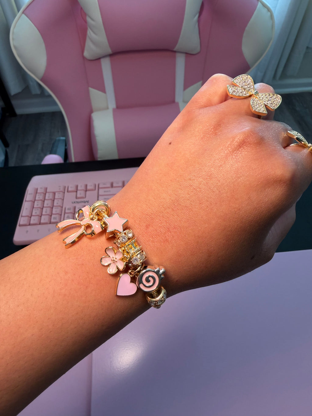 Pink Soft Life Charm Bracelet