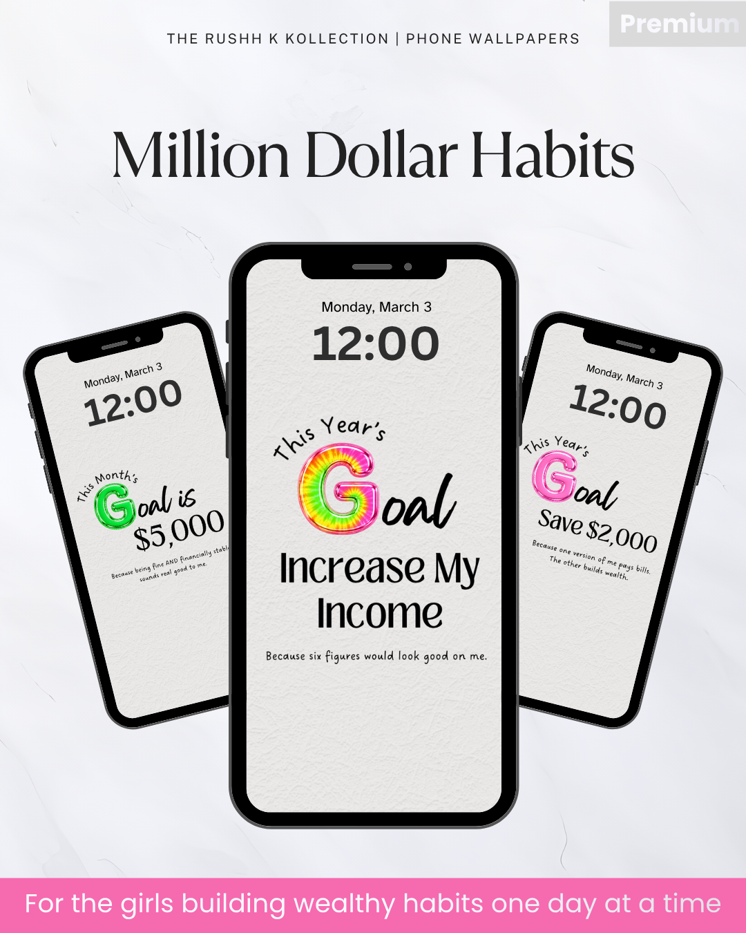 Million Dollar Habits – Premium Phone Wallpapers (20-Pack)