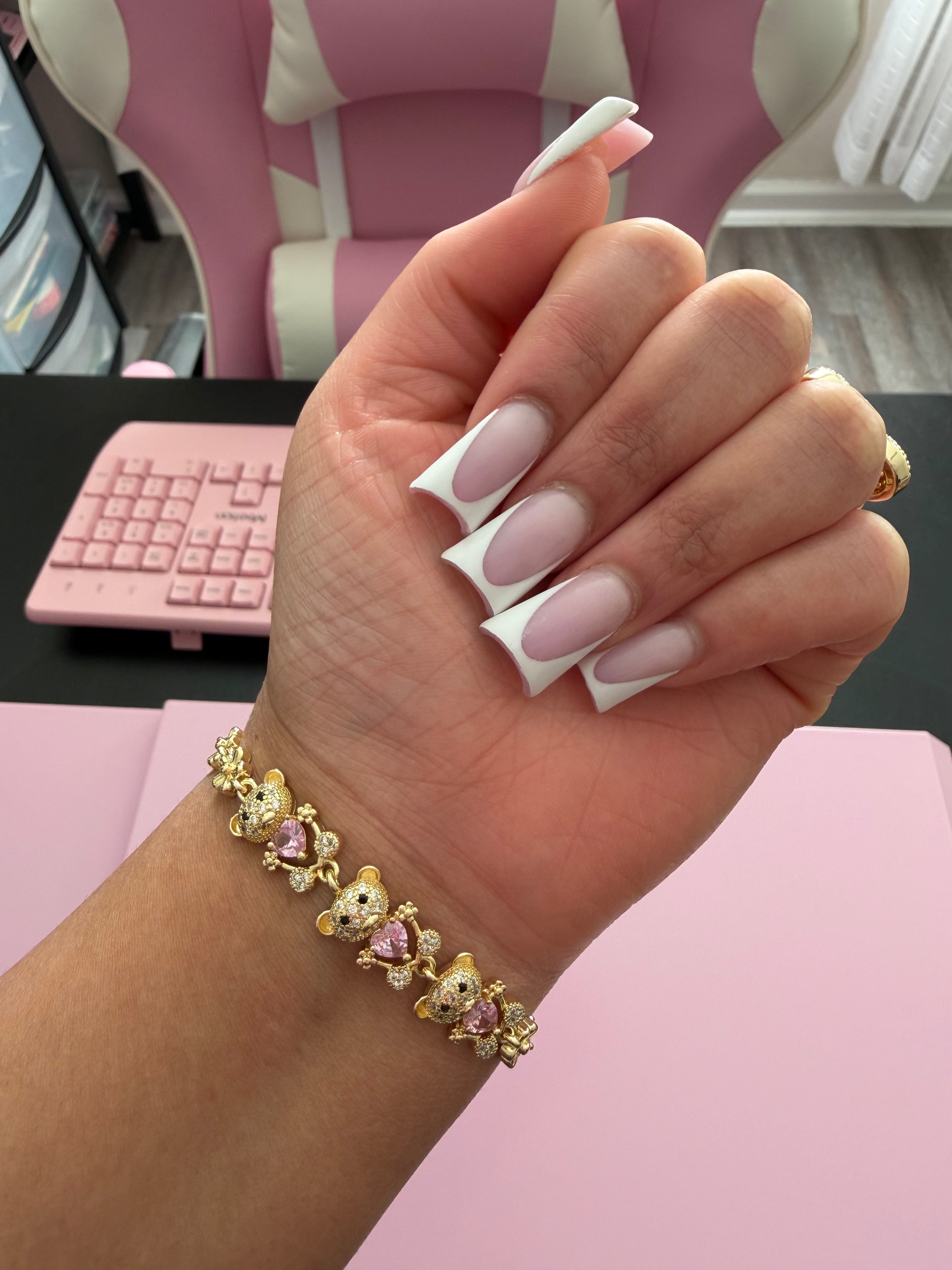 Pink Heart Teddy Bracelet